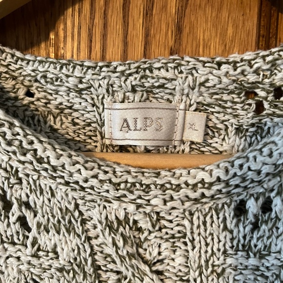 Alps cable green and cream sweater. Size XL - Picture 4 of 4